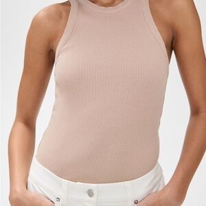 Agolde Rayne Tan Ribbed Tank Top